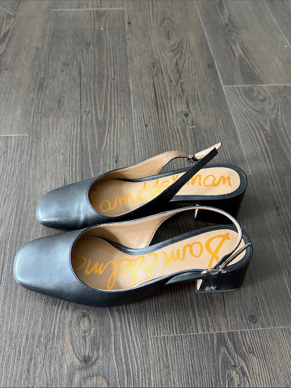 Sam Edelman Black Slingback Block Heel Pumps